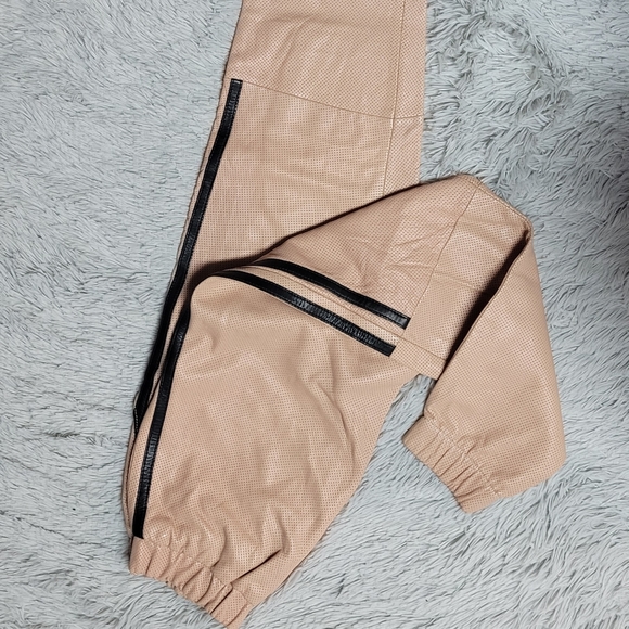 Ash Pink Leather Sweat Pants by Vandal - Picture 9 of 11